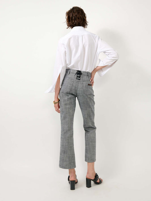 Pantalon 7/8 en sergé de coton gris