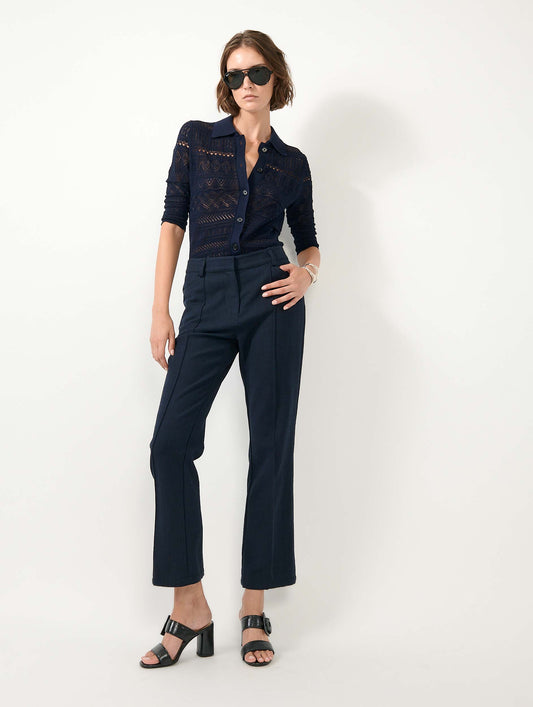 Pantalon 7/8 en sergé de coton navy