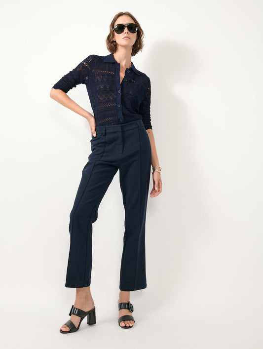 Pantalon 7/8 en sergé de coton navy