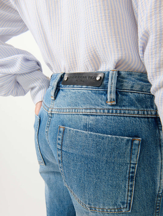 Blue denim bootcut jeans