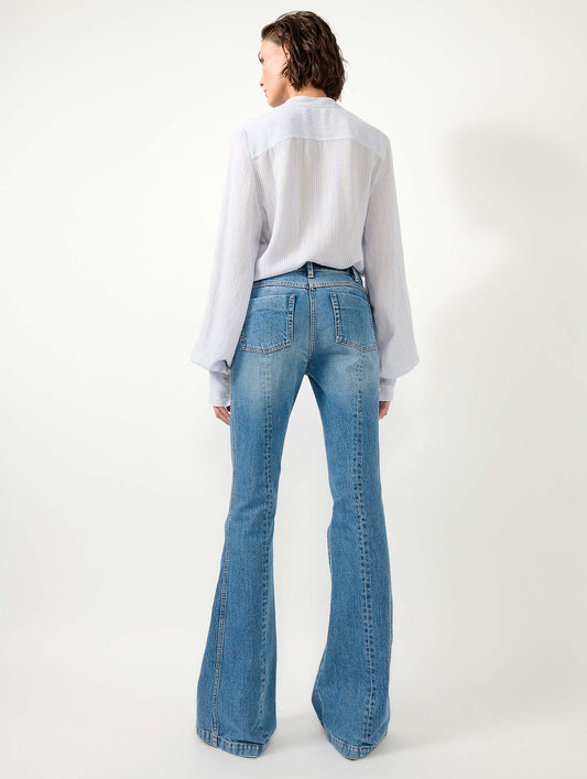 Blue denim bootcut jeans
