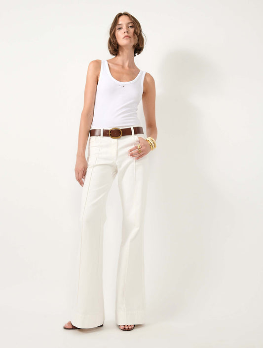 White bootcut denim jeans