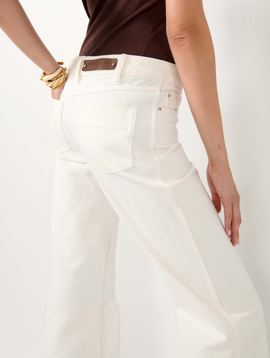 White bootcut denim jeans