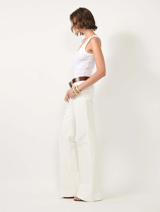 White bootcut denim jeans