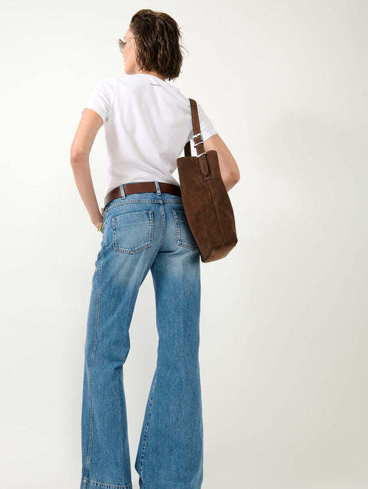 Blue denim flare jeans