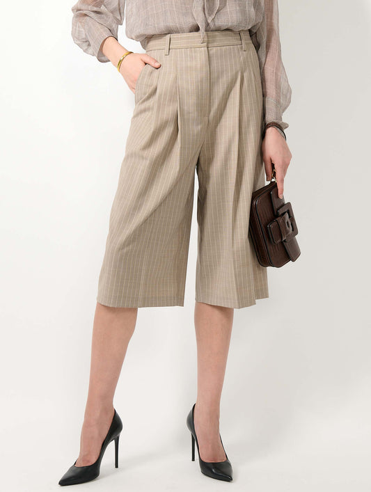 Sand tennis pinstripe Bermuda shorts