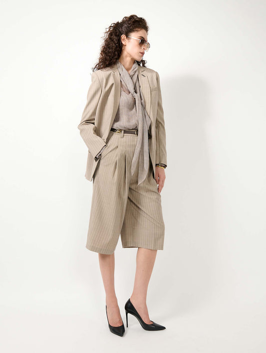 Sand tennis pinstripe Bermuda shorts