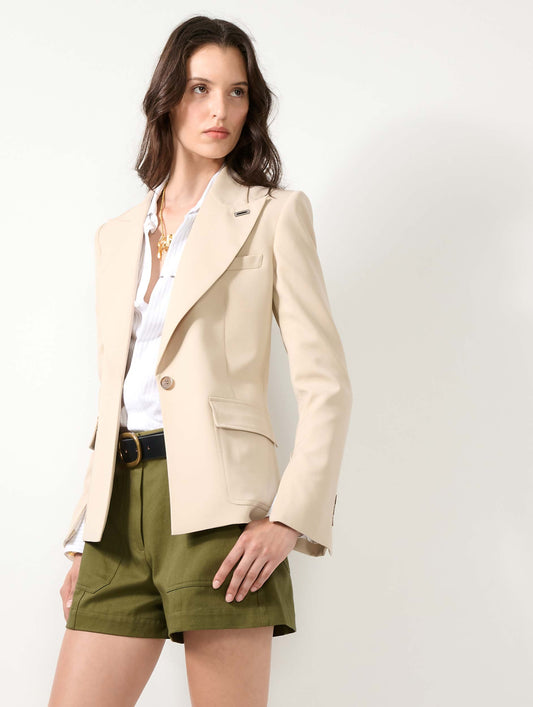 Short en gabardine de coton kaki