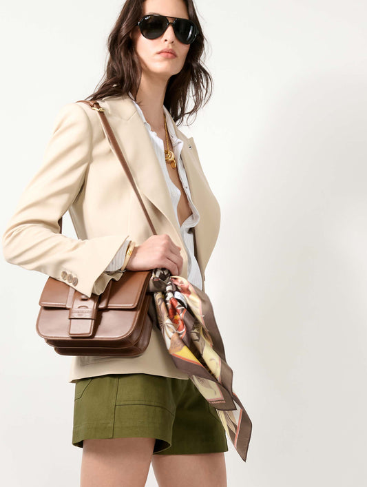 Short en gabardine de coton kaki