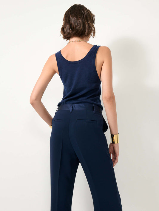 Débardeur en laine et soie extrafine navy