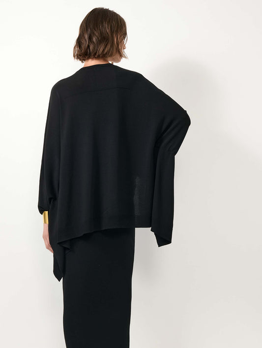 Pull cape en maille noir