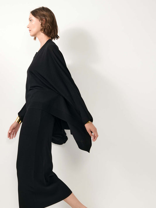 Pull cape en maille noir