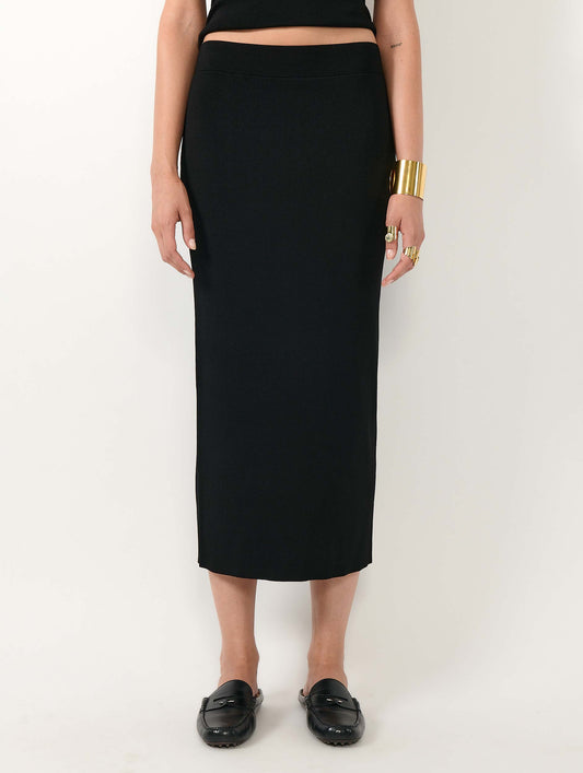Jupe tube en maille noire