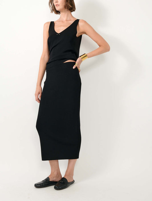 Jupe tube en maille noire