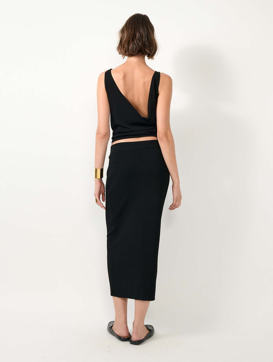 Jupe tube en maille noire