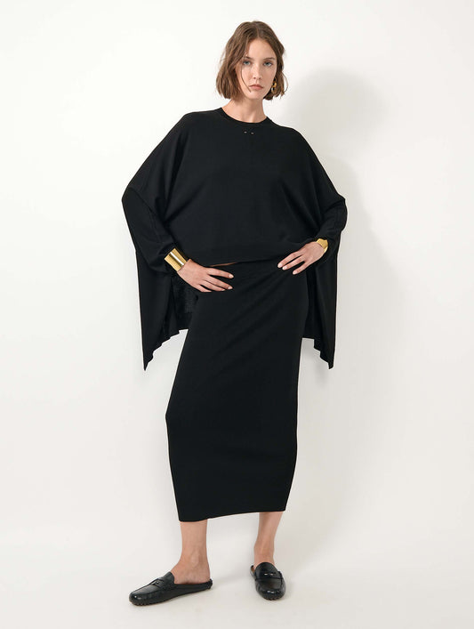 Jupe tube en maille noire