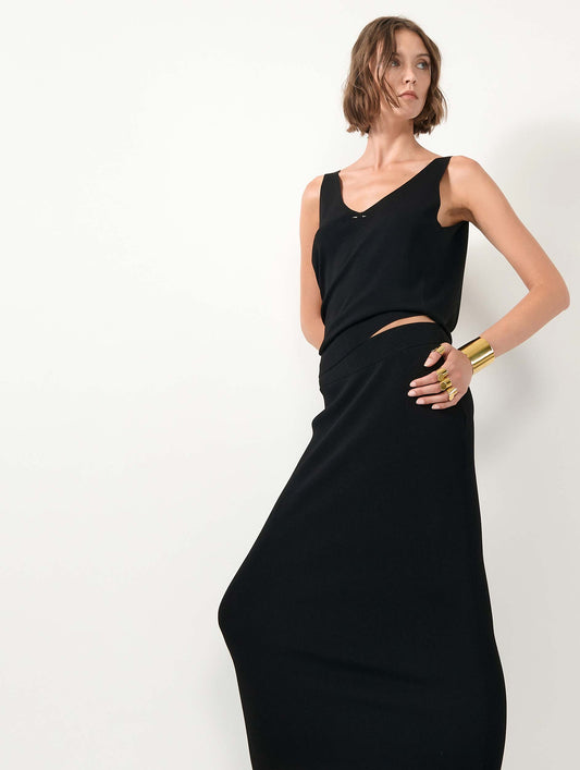 Jupe tube en maille noire