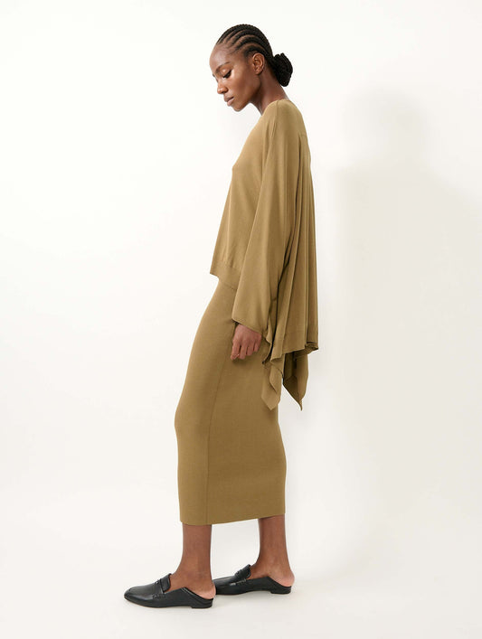 Ochre knit tube skirt