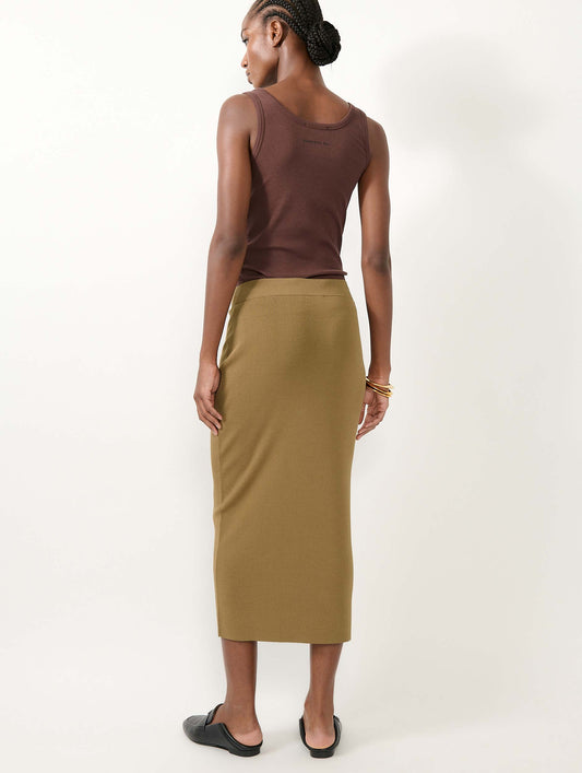Ochre knit tube skirt