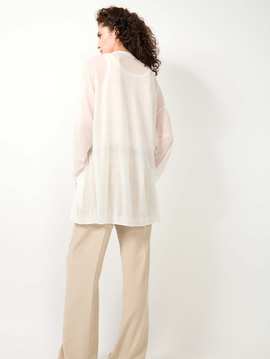 Cardigan long en maille extrafine blanc