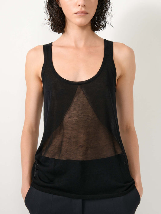 Débardeur en maille extrafine noir