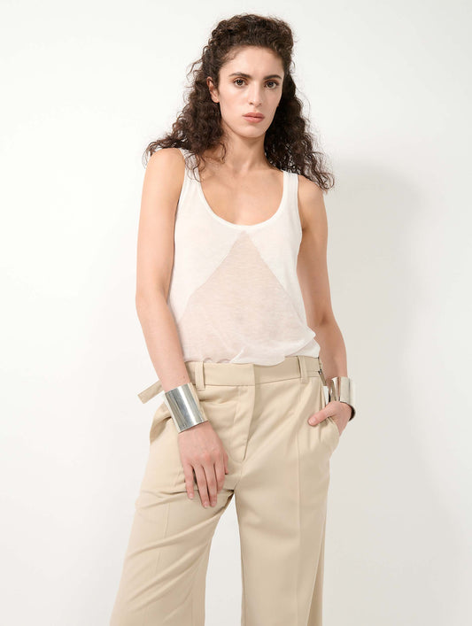 Débardeur en maille extrafine blanc