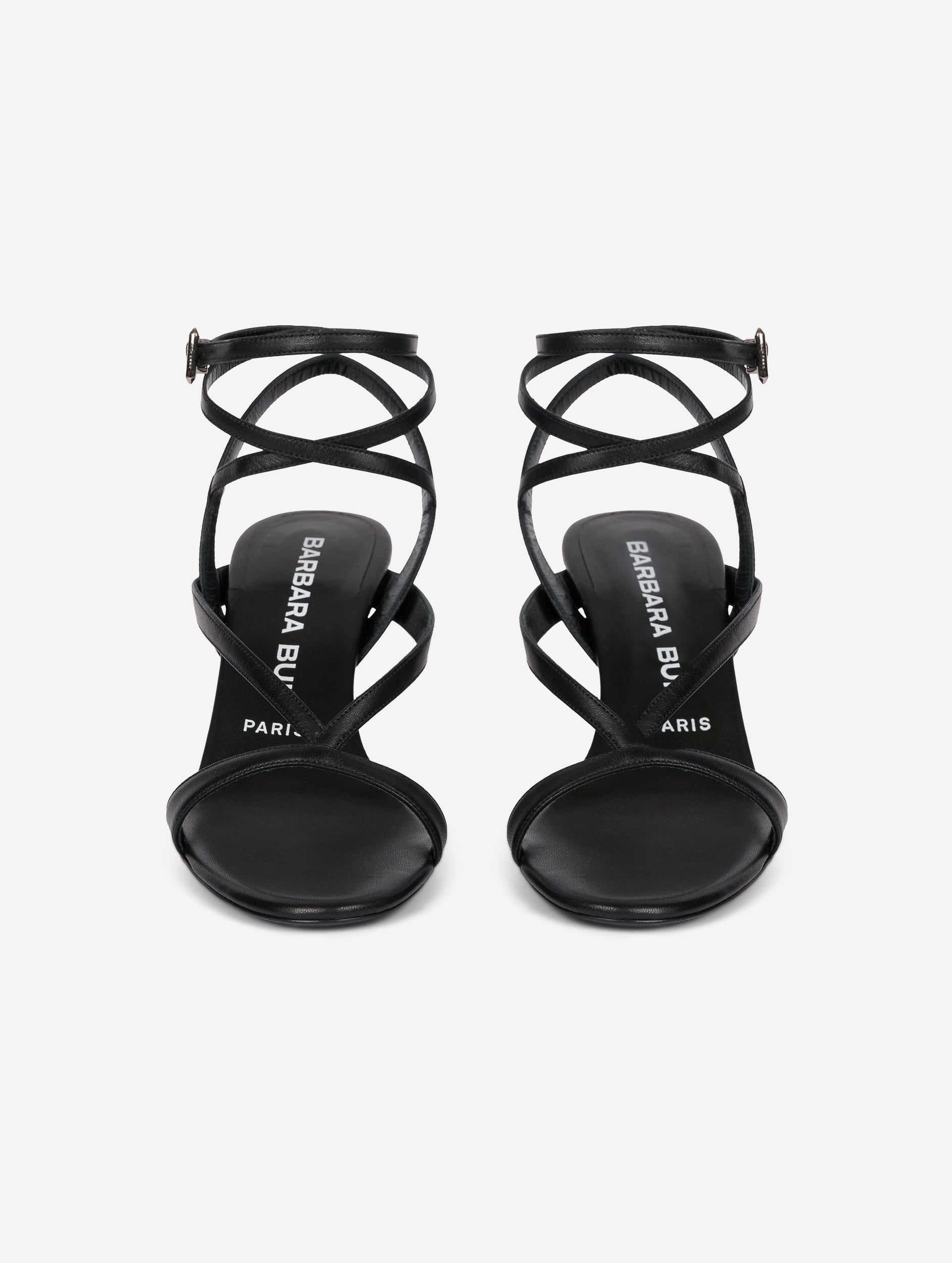 Women Shoes | Black leather strappy sandals