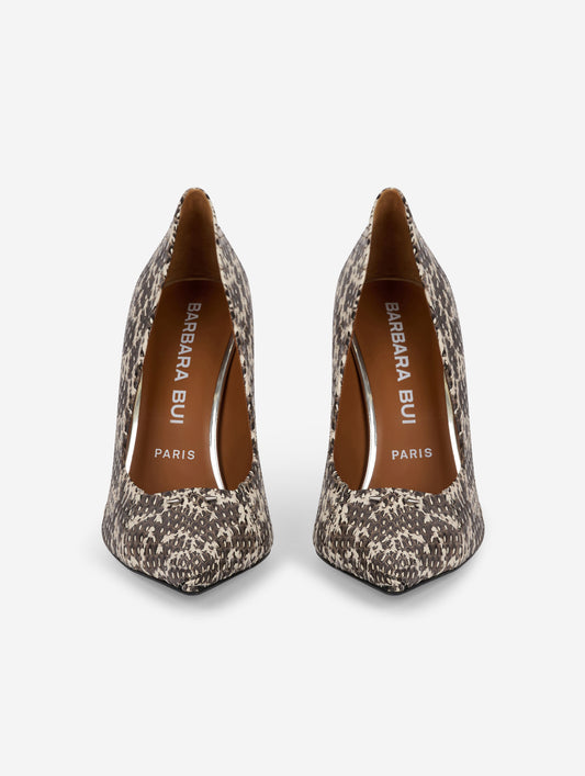 Natural reptile-look pumps