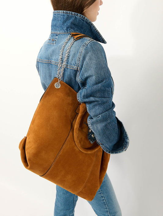 Sac "Chamallow" en daim moutarde