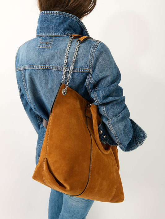 Sac "Chamallow" en daim moutarde