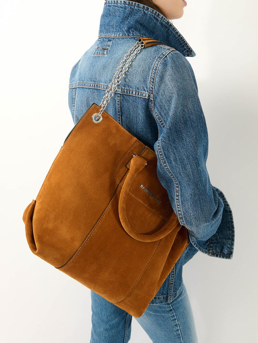 Sac "Chamallow" en daim moutarde