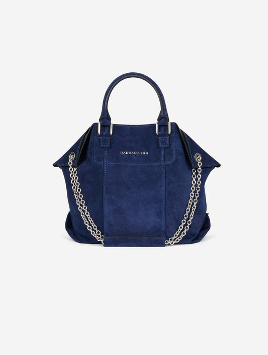 Sac "Chamallow" en daim bleu