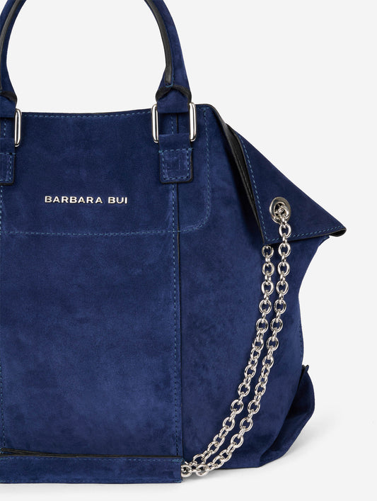 Sac "Chamallow" en daim bleu