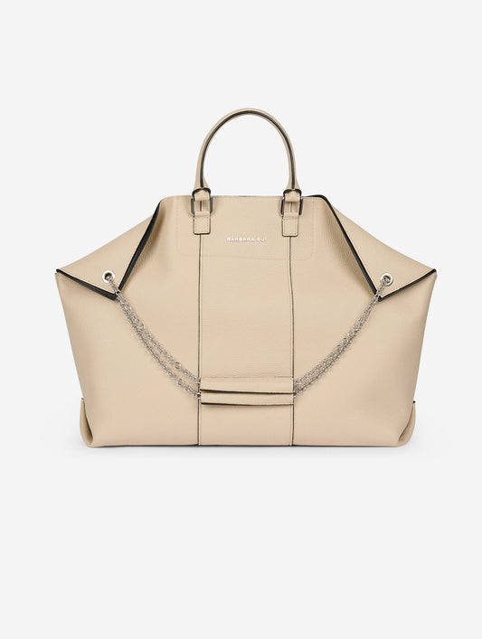 Sac "Big Chamallow" en cuir écru