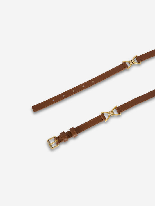 Ceinture en cuir noisette