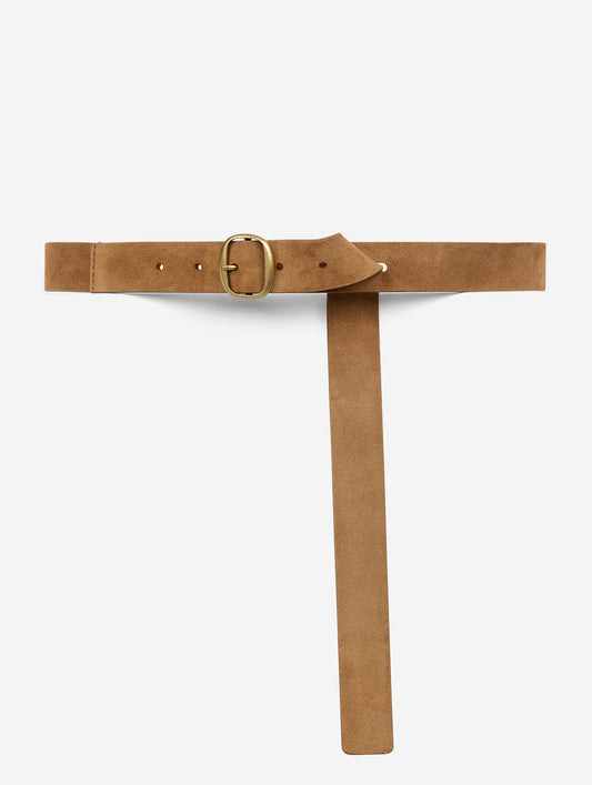 Ceinture en daim noisette