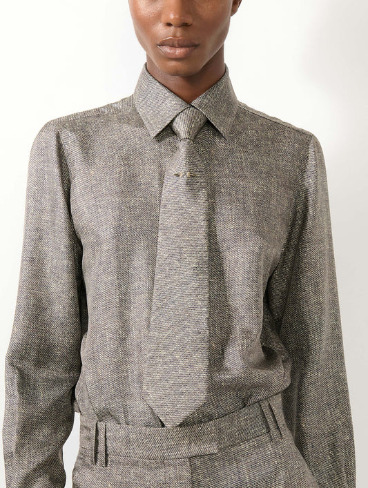 Cravate en twill de soie imprimée Lino