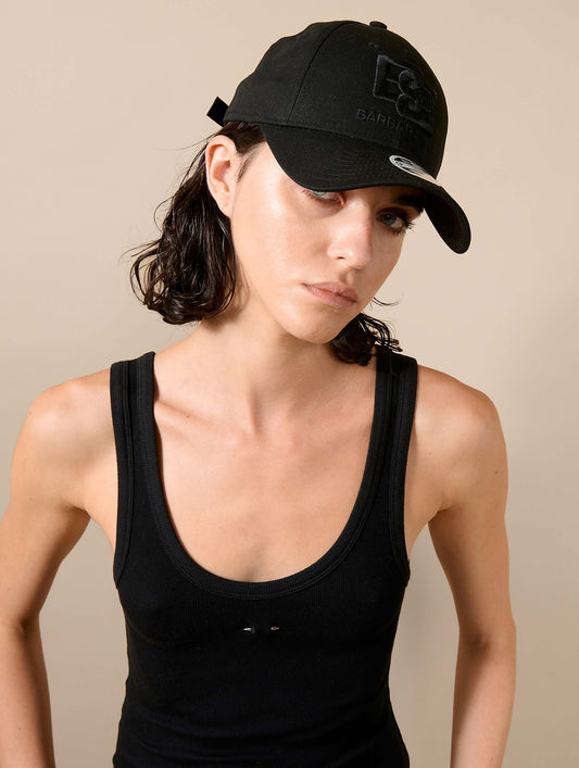 BB X New Era cap in black cotton canvas