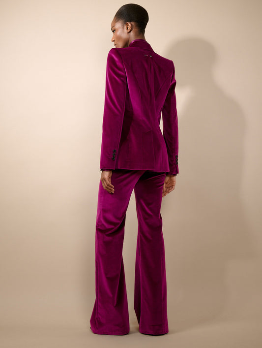 Veste cintrée en velours cyclamen