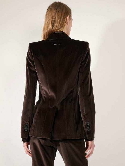 Veste cintrée en velours moka