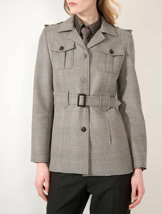 Hazelnut Prince of Wales safari jacket
