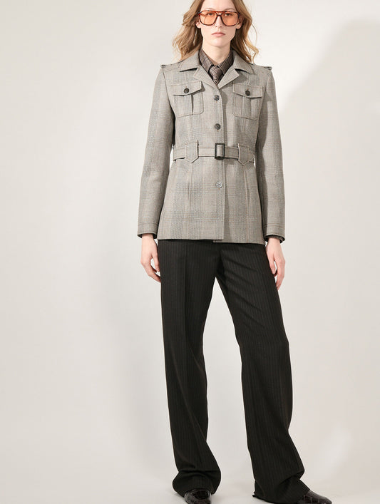 Hazelnut Prince of Wales safari jacket