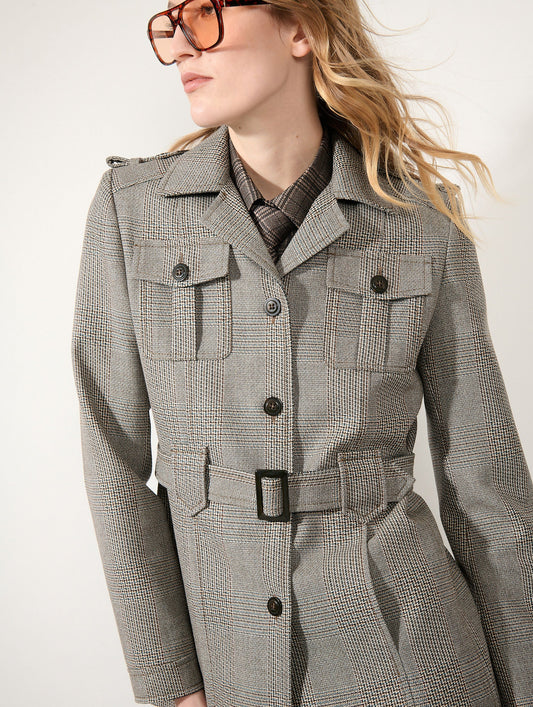 Hazelnut Prince of Wales safari jacket
