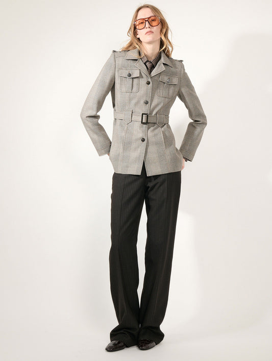 Hazelnut Prince of Wales safari jacket