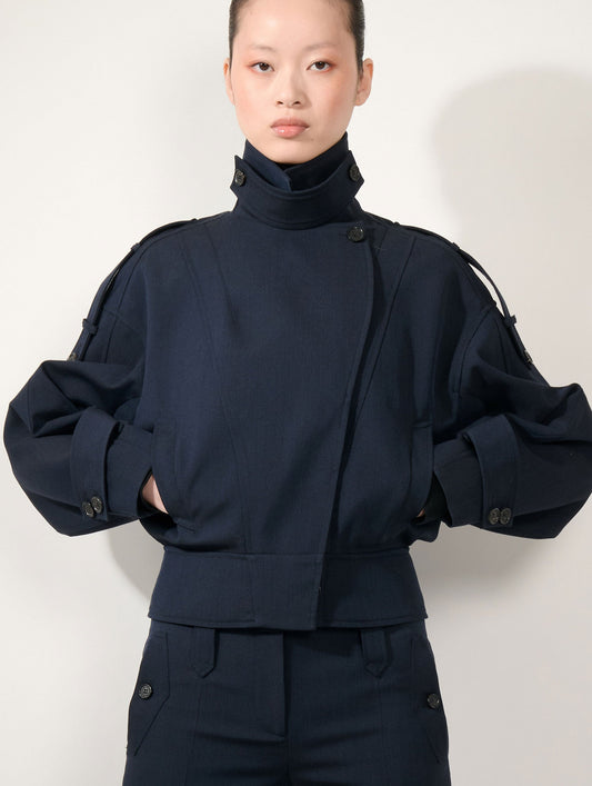 Dark navy wool cover jacket