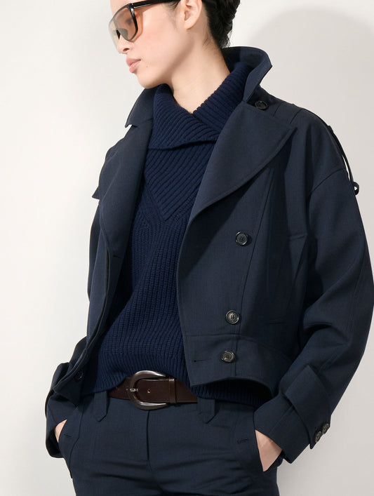 Dark navy wool cover jacket