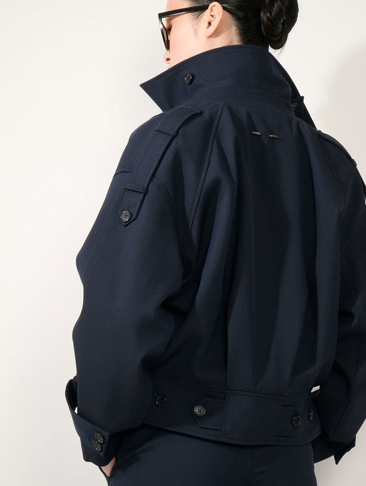 Dark navy wool cover jacket