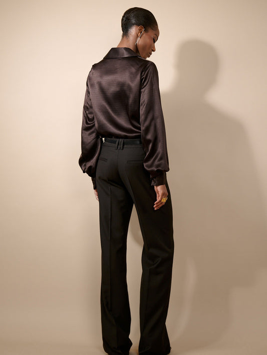 Blouse en ottoman de soie ébène
