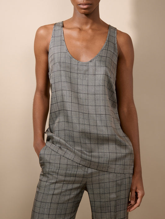 Black Prince of Wales silk twill top
