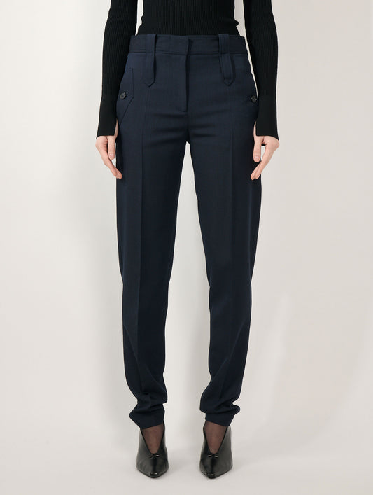 Grace trousers in dark navy wool cover